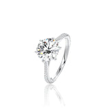 Round Cut 6 Claw Moissanite Engagement Ring