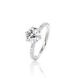 Round Cut 6 Claw Moissanite Engagement Ring