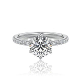 Round Cut 6 Claw Moissanite Engagement Ring