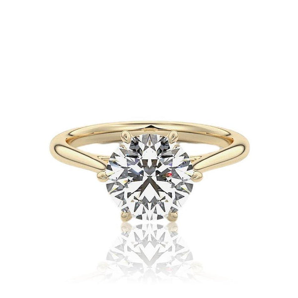 Round Cut Classic 6 Claw Diamond Ring