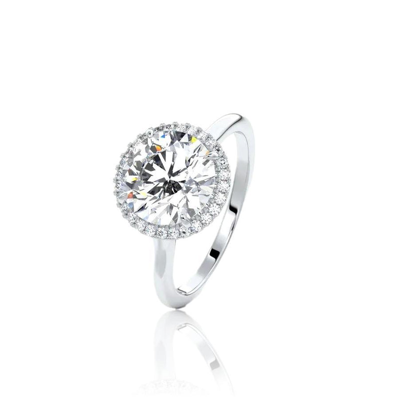 Round Cut Classic Halo Diamond Engagement Ring