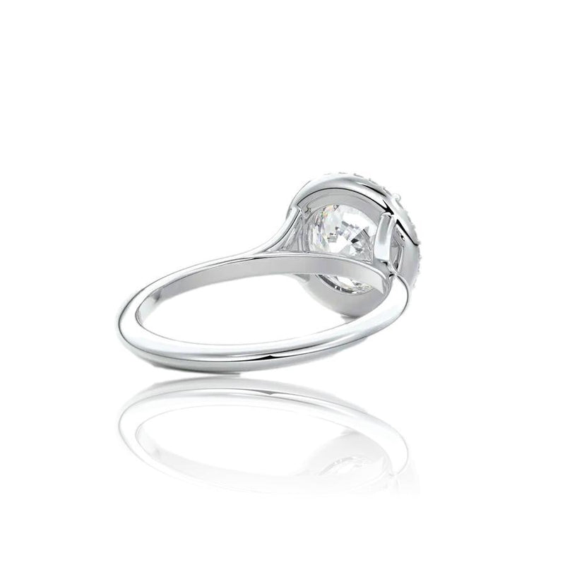 Round Cut Classic Halo Moissanite Engagement Ring
