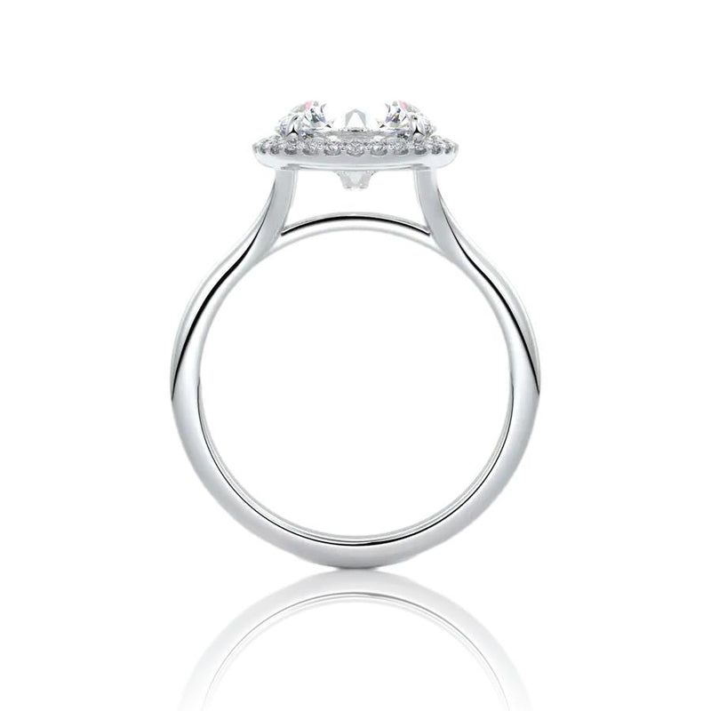 Round Cut Classic Halo Moissanite Engagement Ring