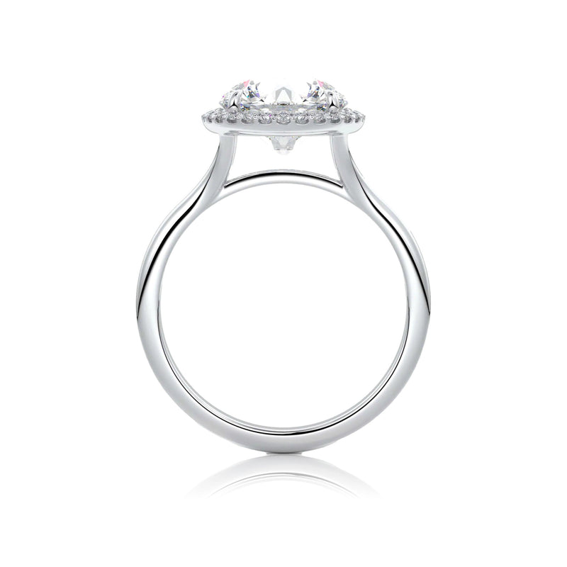 Round Cut Classic Halo Moissanite Engagement Ring
