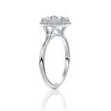 Round Cut Classic Halo Moissanite Engagement Ring