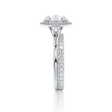 Round Cut Classic Halo Moissanite Engagement Ring