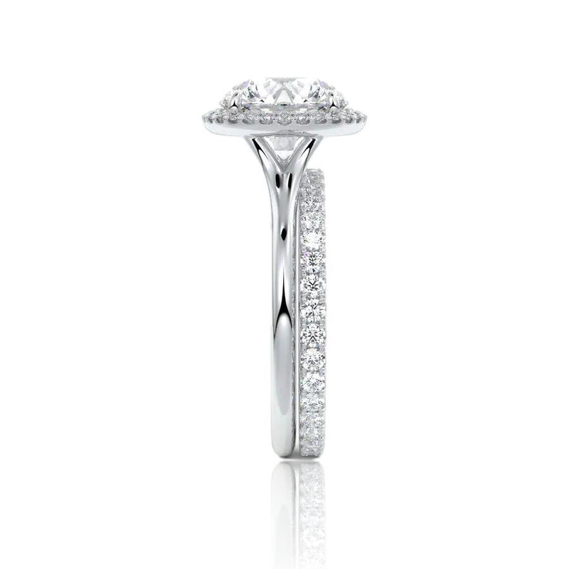 Round Cut Classic Halo Moissanite Engagement Ring