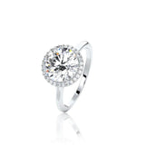 Round Cut Classic Halo Moissanite Engagement Ring