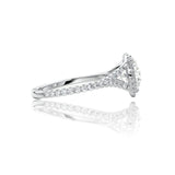 Round Cut Halo Moissanite Engagement Ring