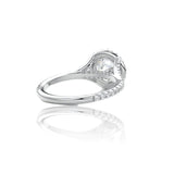 Round Cut Halo Moissanite Engagement Ring