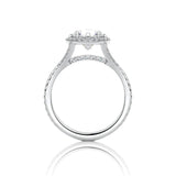 Round Cut Halo Moissanite Engagement Ring