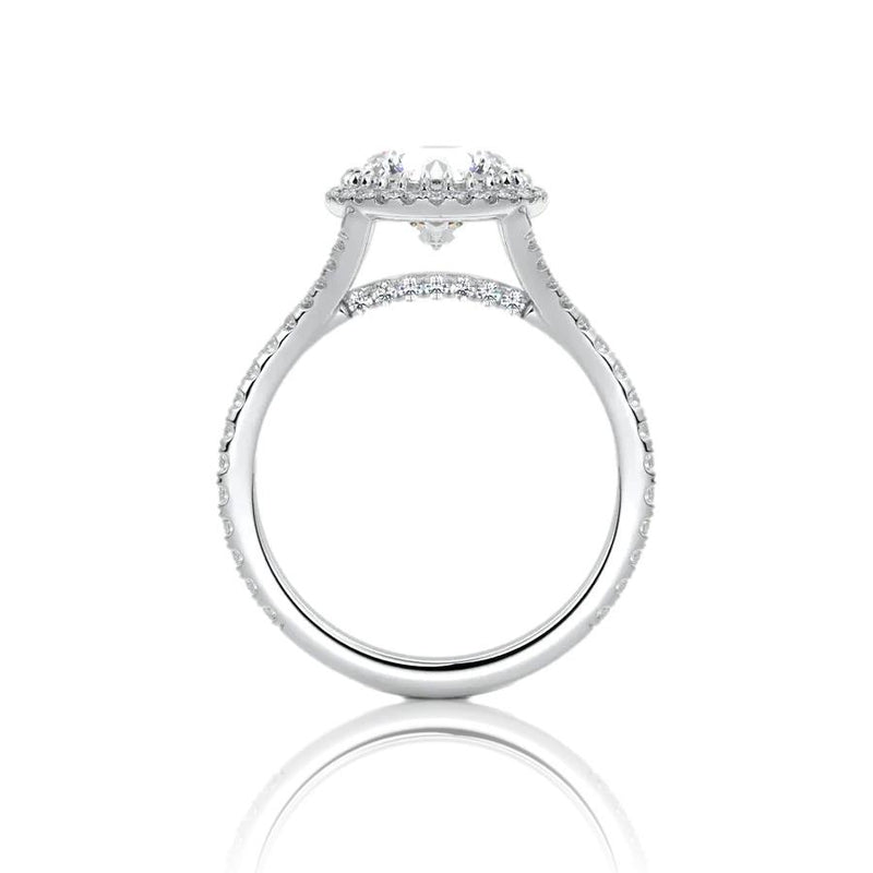 Round Cut Halo Moissanite Engagement Ring