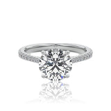 Round Cut Hidden Halo Moissanite Engagement Ring