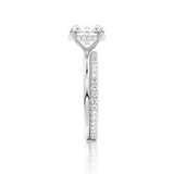 Round Cut Hidden Halo Moissanite Engagement Ring