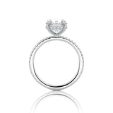 Round Cut Hidden Halo Moissanite Engagement Ring