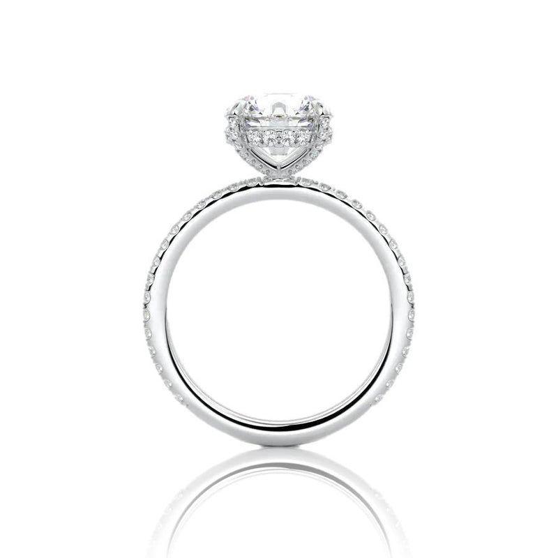 Round Cut Hidden Halo Moissanite Engagement Ring