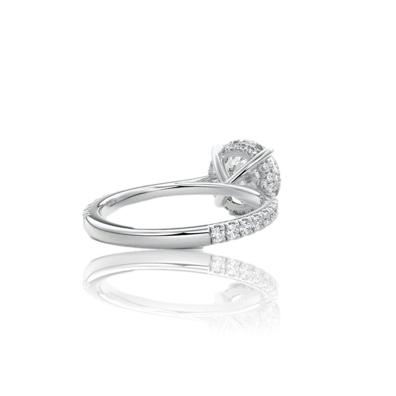 Round Cut Hidden Halo Moissanite Engagement Ring