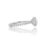 Round Cut Hidden Halo Moissanite Engagement Ring