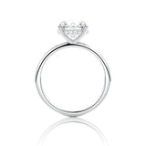 Round Cut Hidden Halo Moissanite Engagement Ring