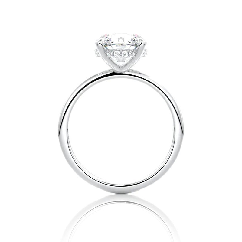 Round Cut Hidden Halo Moissanite Engagement Ring