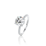 Round Cut Hidden Halo Moissanite Engagement Ring