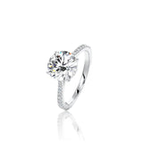 Round Cut Hidden Halo Moissanite Engagement Ring