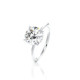 Round Cut Hidden Halo Moissanite Engagement Ring
