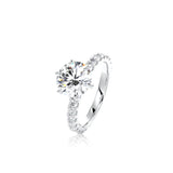 Round Cut Hidden Halo Moissanite Engagement Ring