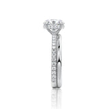 Round Cut Hidden Halo Moissanite Engagement Ring