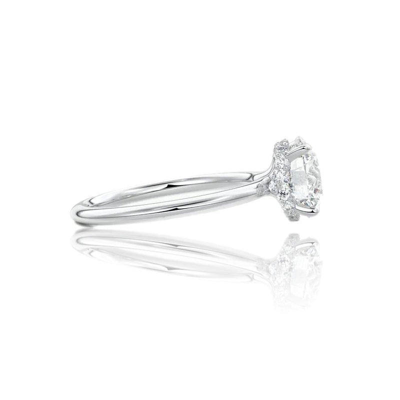 Round Cut Hidden Halo Moissanite Ring