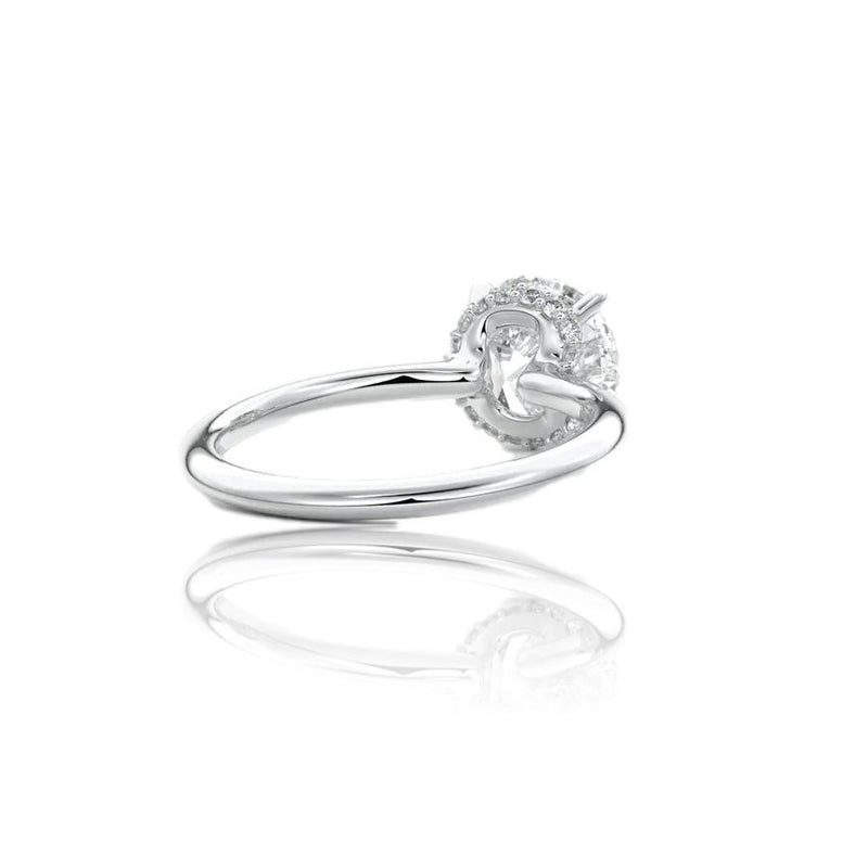 Round Cut Hidden Halo Moissanite Ring
