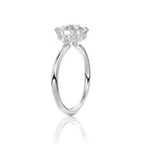 Round Cut Hidden Halo Moissanite Ring