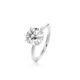 Round Cut Hidden Halo Moissanite Ring