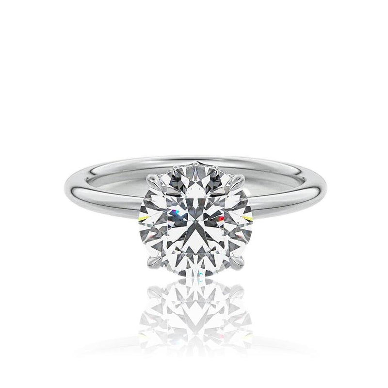 Round Cut Hidden Halo Moissanite Ring
