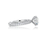 Round Cut Pave Set Moissanite Engagement Ring