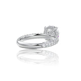 Round Cut Pave Set Moissanite Engagement Ring