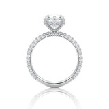 Round Cut Pave Set Moissanite Engagement Ring