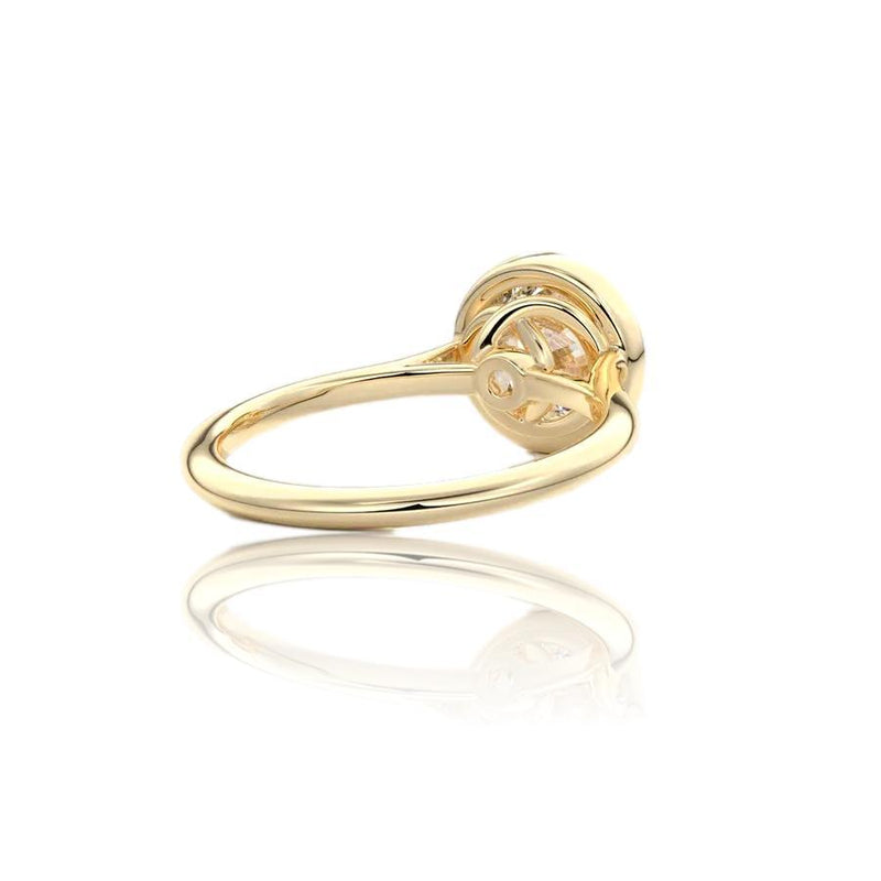 Round Cut Rub-over Diamond Engagement Ring