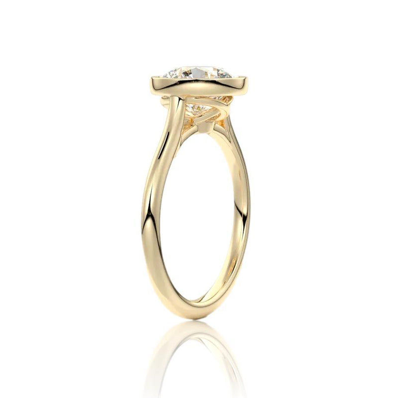 Round Cut Rub-over Diamond Engagement Ring