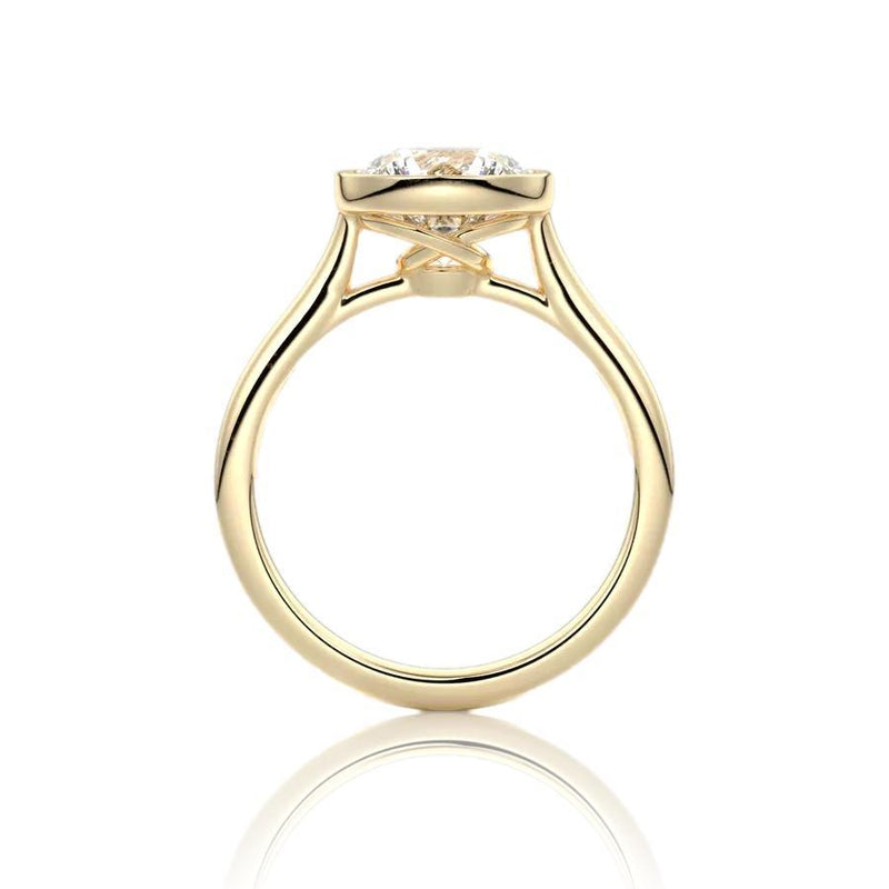 Round Cut Rub-over Diamond Engagement Ring