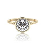Round Cut Rub-over Diamond Engagement Ring