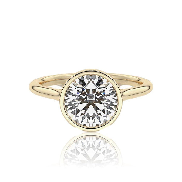 Round Cut Rub-over Diamond Engagement Ring