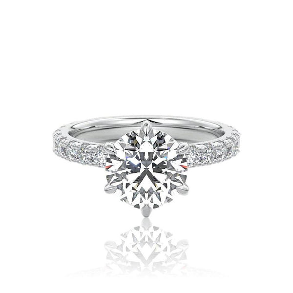 Round Cut Six Claw Diamond Engagement Ring