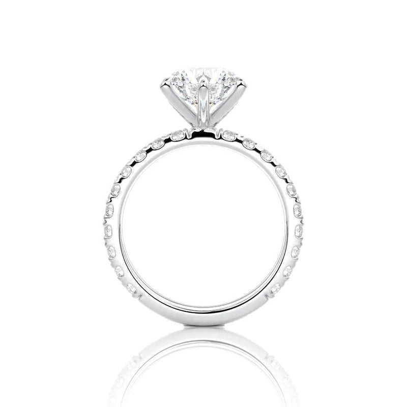 Round Cut Six Claw Moissanite Engagement Ring