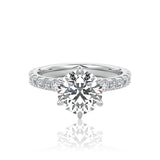 Round Cut Six Claw Moissanite Engagement Ring