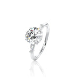 Round Cut Tapered Baguette Diamond Ring