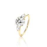 Round Cut Three Stone Diamond Engagement Ring