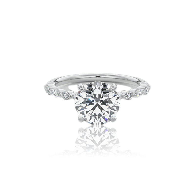 Round Cut Vintage Style Moissanite Engagement Ring
