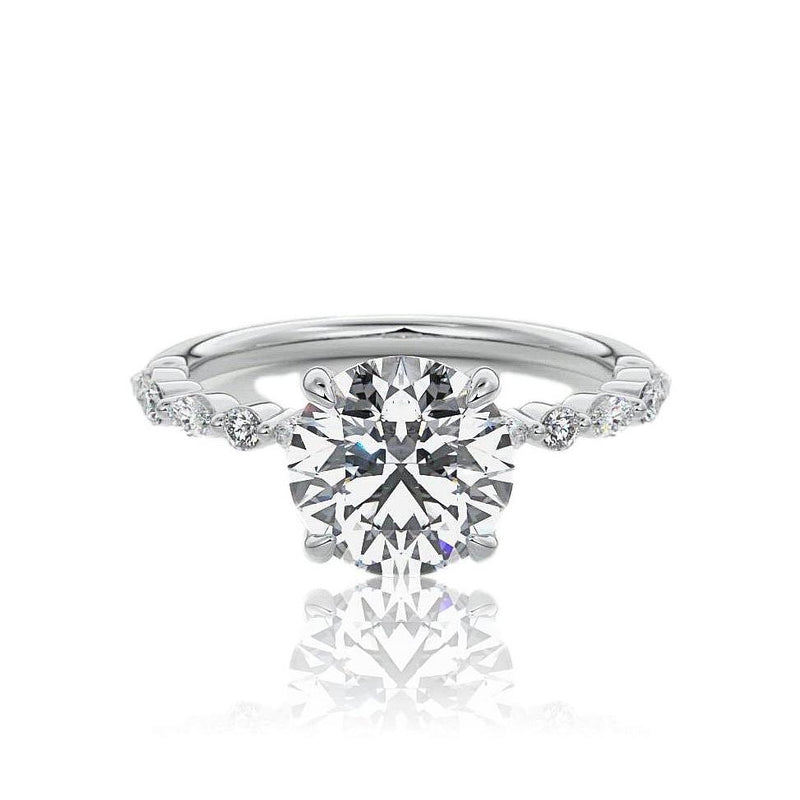 Round Cut Vintage Style Moissanite Engagement Ring