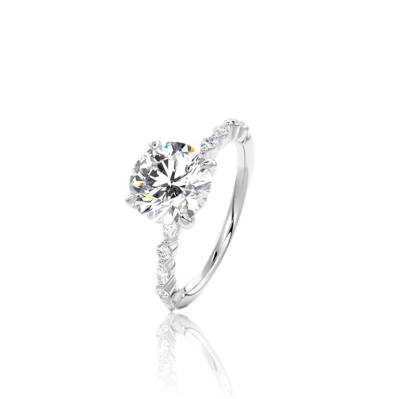 Round Cut Vintage Style Moissanite Engagement Ring